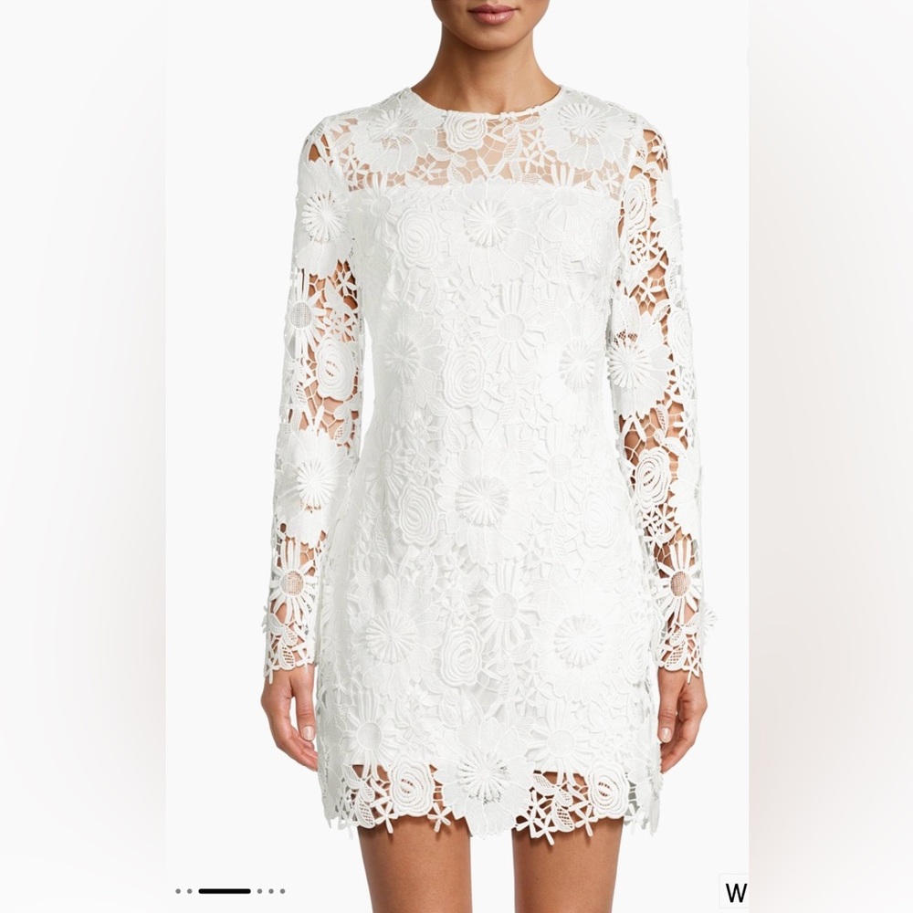 Milly White Floral Lace Long Sleeve Dress (NWT)